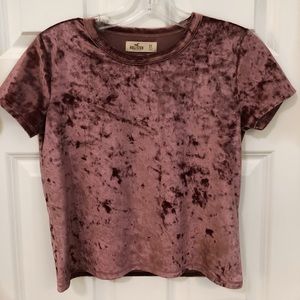 Purple/pink velvet cropped top from Hollister.